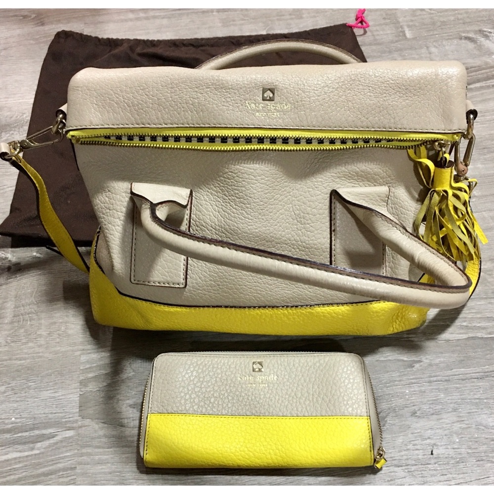 Kate Spade Cobble Hill Yellow/Tan Purse & Wallet